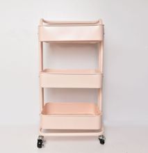 Movable Kitchen 3 Tier Stainless Steel rack pink